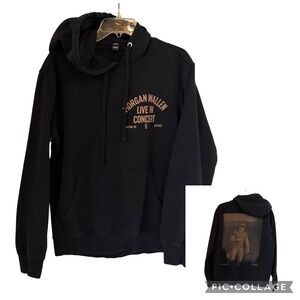 Morgan Wallen MW Live In Concert Boston MA 8.17.2023 Black Hoodie Fleece Medium